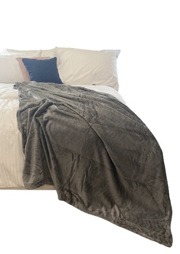 Deka flanel zig zag 130x190cm, tamno siva
