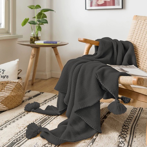 Deka ČK pletena siva 130x170cm