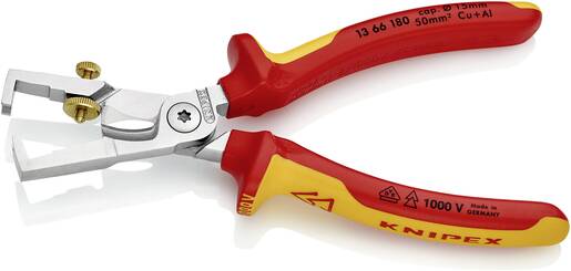 KNIPEX kliješta za skidanje izolacije s škarama za kabele 100V, 180mm