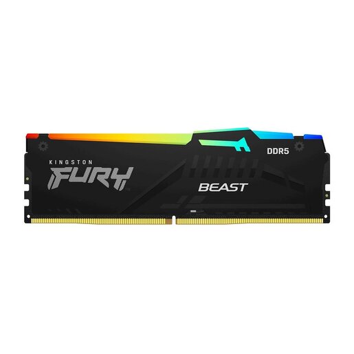 Memorija Kingston 16GB DDR5 5600MHz, FURY Beast Black RGB, U-DIMM (KF556C40BBA-16)