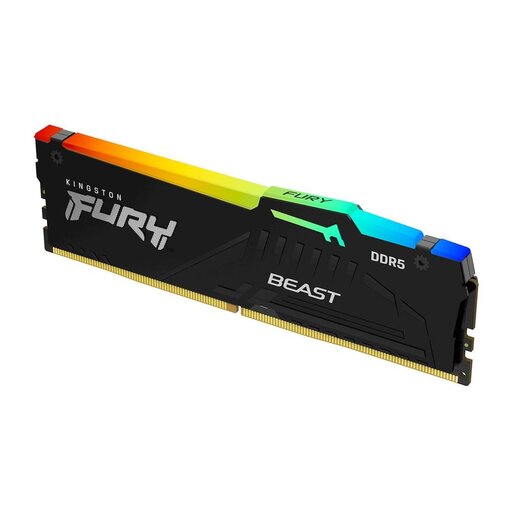 Memorija Kingston 16GB DDR5 5600MHz, FURY Beast Black RGB, U-DIMM (KF556C40BBA-16)