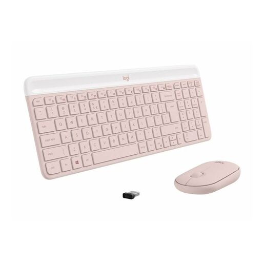 Logitech MK470 Slim Wireless, bežična tipkovnica + miš, roza (920-011322)