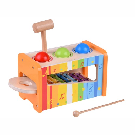 Drveni ksilofon s čekičem i lopticama