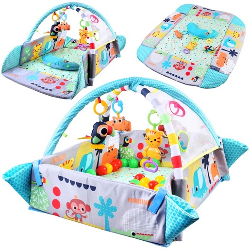 Edukativni madrac sa ogradicom - plavi