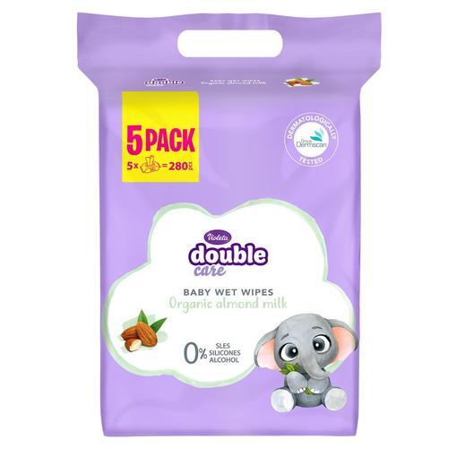 Violeta Baby vlažne maramice, biorazgradive s bademovim mlijekom, 5x56/1 kom