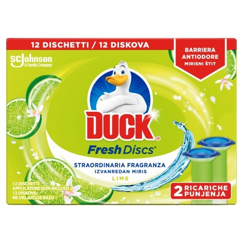 Duck Fresh Discs gel za čišćenje i osvježavanje WC školjke - duplo punjenje 72 ml, miris lime
