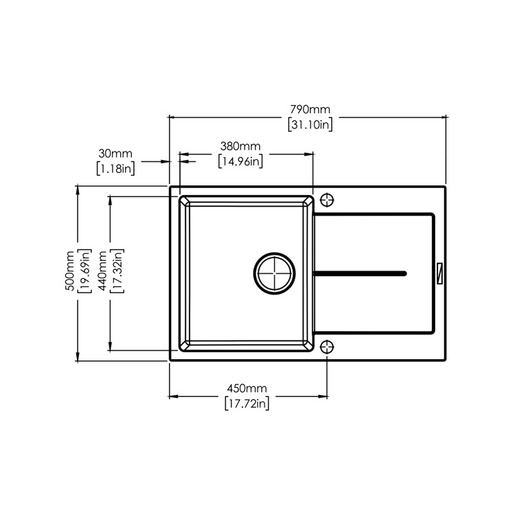 SHR Carysil Enigma D-100 S crni sudoper