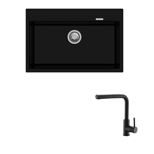 CARYSIL set sudopera i slavine WALTZ, crna