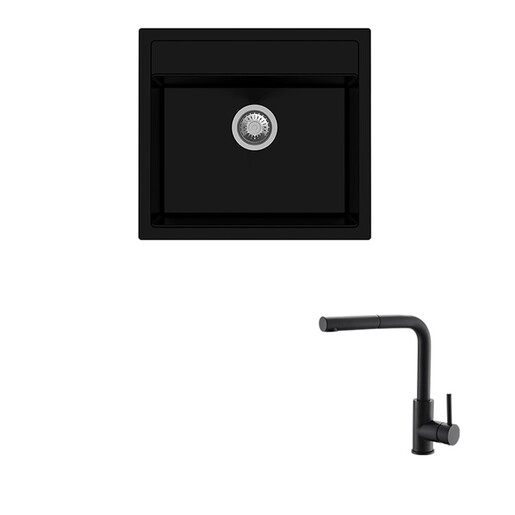 CARYSIL set sudopera i slavine WALTZ, crna