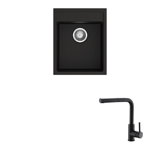 CARYSIL set sudopera i slavine WALTZ, crna