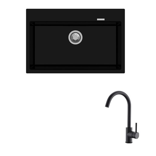 CARYSIL set sudopera i slavine WALTZ, crna