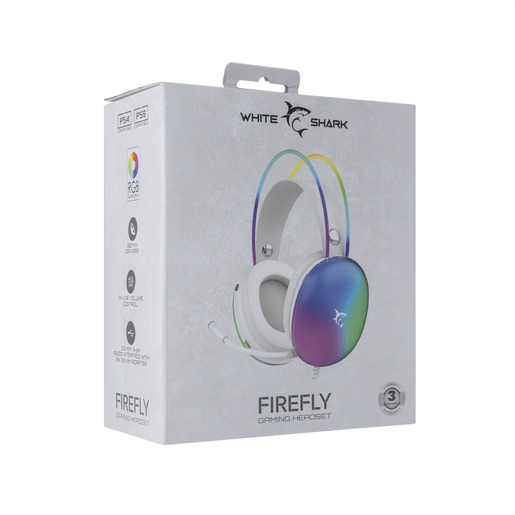 White Shark GH-2342 FIREFLY, RGB, gaming slušalice, bijele