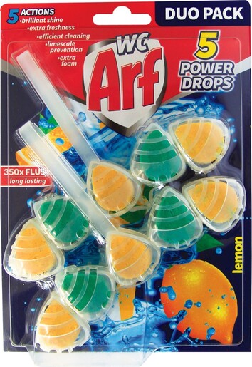Arf osvježivač za WC školjku Lemon 5 Power Drops, 2x55 g