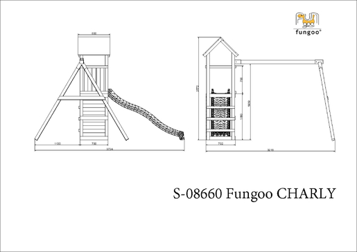 Fungoo drveno dječje igralište CHARLY, set