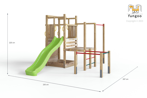 Fungoo drveno dječje igralište CLIMBING STAR 4, set