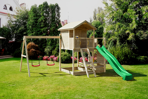 Fungoo drveno dječje igralište MOONLIGHT s toboganom, set
