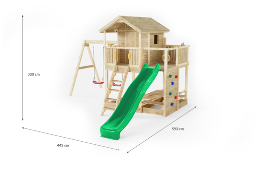 Fungoo drveno dječje igralište MOONLIGHT s toboganom, set