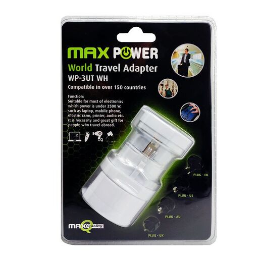 MAXPOWER univerzalni putni adapter WP-3UT WH, bijeli