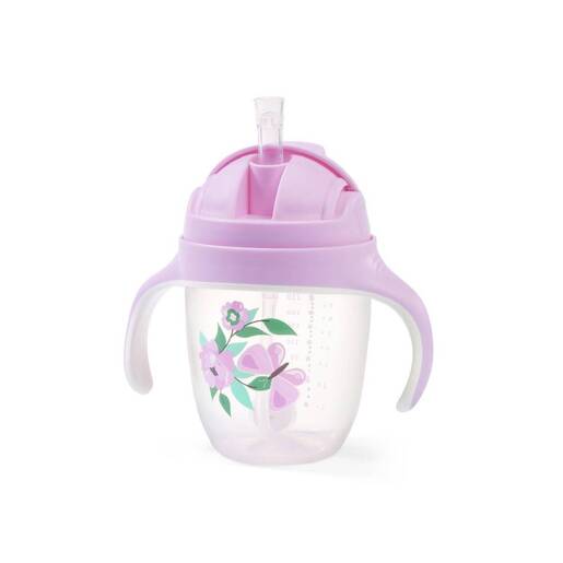 BabyOno neprolijevajuća čaša sa slamkom, lila