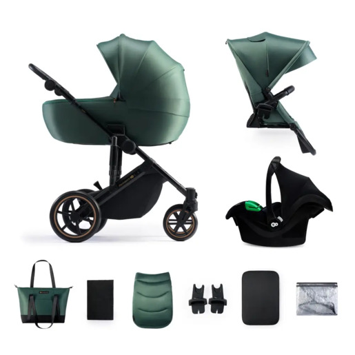 Kinderkraft dječja kolica PRIME 2 MINK PRO 3u1, Dark Green