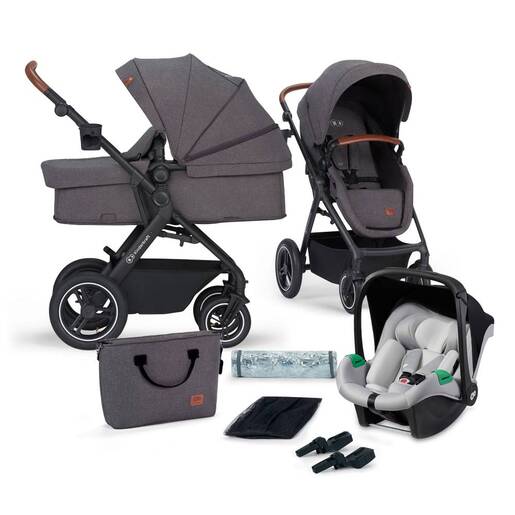 Kinderkraft dječja kolica B-TOUR MINK PRO 3u1, Dark Gray CZM
