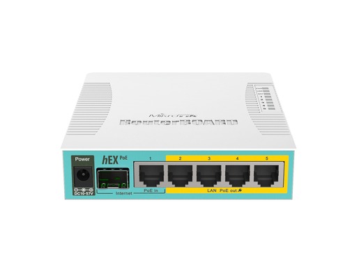 Mikrotik RB960PGS, hEX PoE, 800MHz CPU, 128MB RAM, 5×Gigabit LAN, (4×PoE izlaz), router