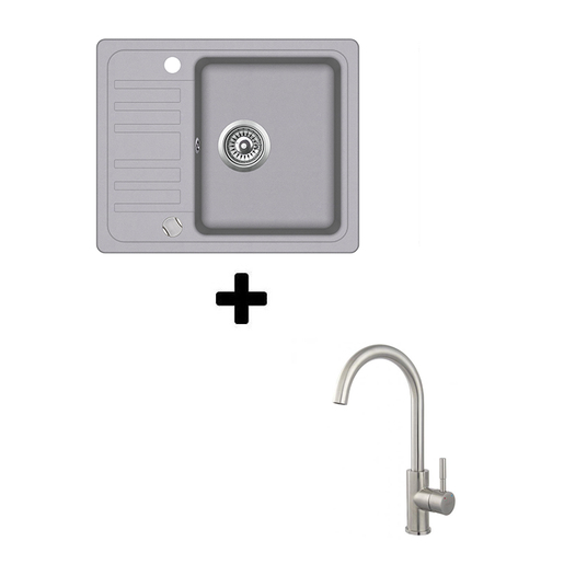 SHR sudoper Tera 10 Siva + slavina Kalia krom mat