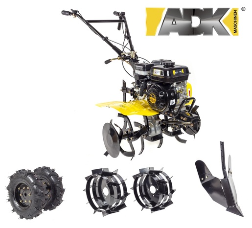 ADK motorna kopačica GT800B - 7 KS, elektro start + gumeni kotači + metalni kotači + plug + bočni diskovi