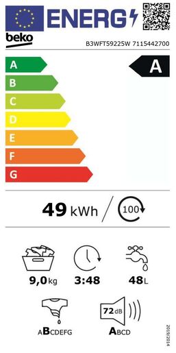 Beko perilica rublja B3WFT59225W