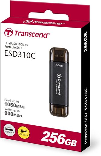Vanjski SSD Transcend ESD310C Dual 256GB, USB 3.2/USB-C