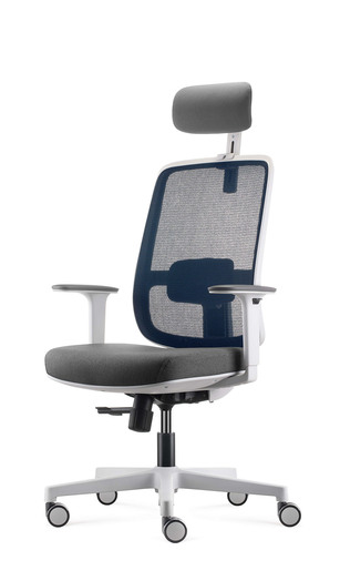 Ergovision Ergo Basic 01, uredska stolica, bijelo/siva