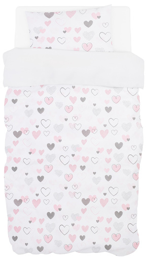 Bubaba by FreeOn posteljina, 2-djelna, roza s uzorkom srca