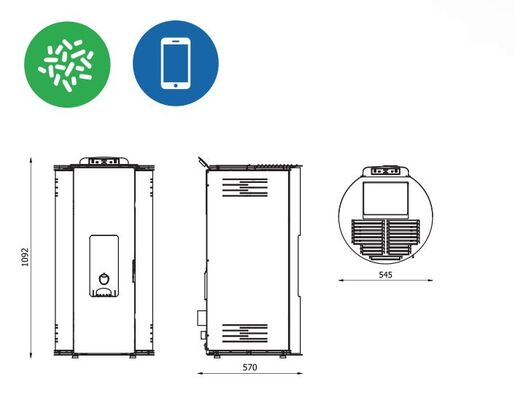 Alfa peć na pelete Una Eco, crvena