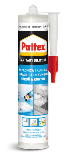 Pattex sanitarni silikon Pro, transparentni, 280 ml