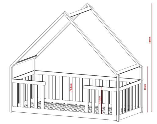 Drveni dječji krevet Bee 190x90 cm, bijeli