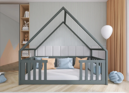 Drveni dječji krevet Bee 180x80 cm, grafit