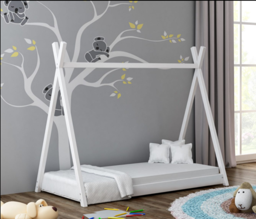 Drveni dječji krevet Tipi 180x80 cm, bijeli