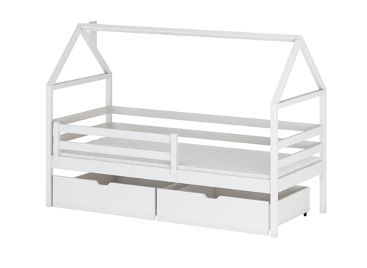 Drveni dječji krevet Aron s ladicom 200x90 cm, bijeli