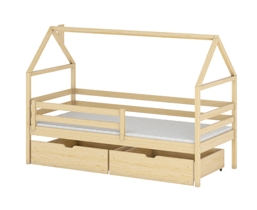 Drveni dječji krevet Aron s ladicom 180x80 cm, svijetlo drvo