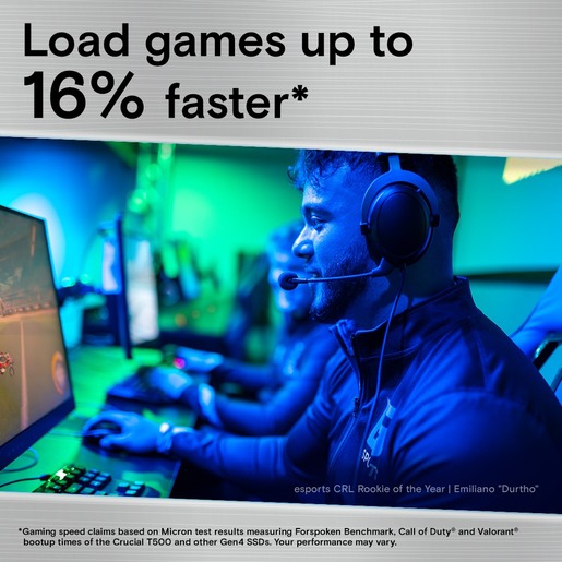 SSD 1TB Crucial T500 with Heatsink M.2 NVMe (CT1000T500SSD5)