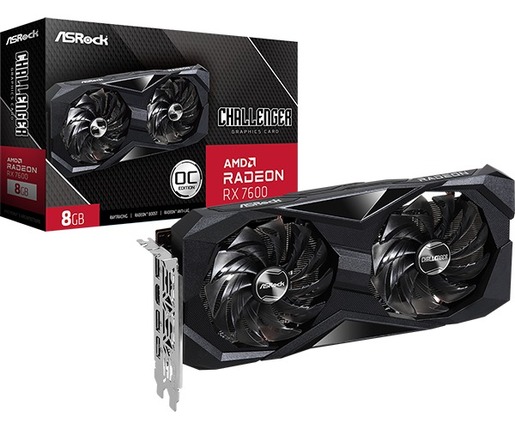 Grafička kartica ASRock, AMD Radeon RX 7600 Challenger OC 8GB GDDR6, PCIe 4.0, 3x DisplayPort, 1x HDMI
