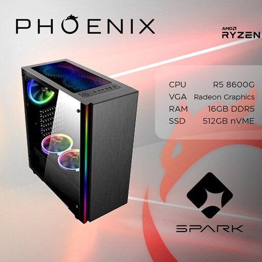 Phoenix SPARK Y-164, AMD Ryzen 5 8600G, 16GB RAM, 512GB M.2 SSD, AMD Radeon Graphics, NoOS, stolno računalo
