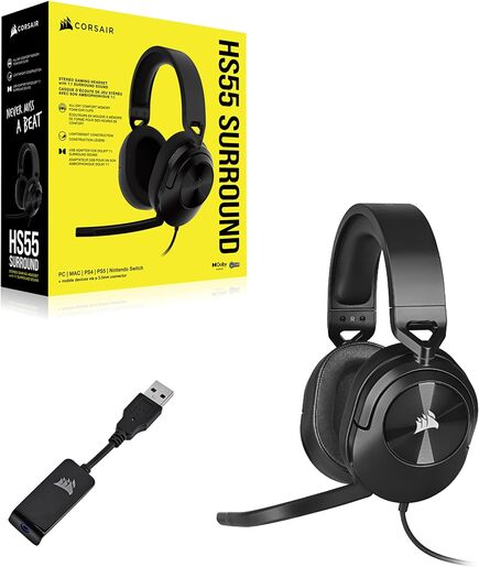 Corsair HS55 Surround, žičane gaming slušalice, crne (CA-9011265-EU)