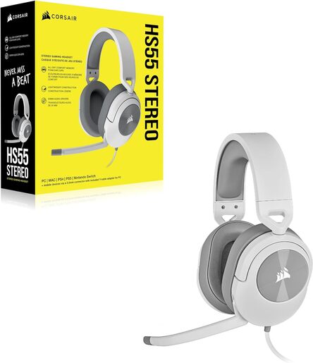 Corsair HS55 Surround, žičane gaming slušalice, bijele (CA-9011266-EU)