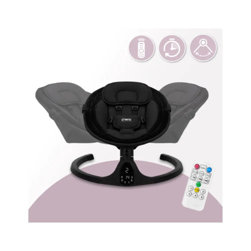 MoMi električna ljuljačka LAMI - KENANI ONYX, crna