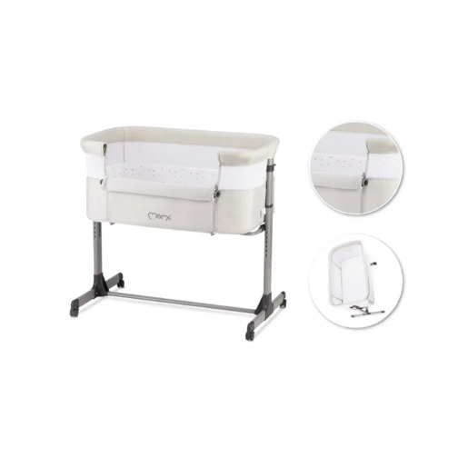 MoMi REVO 2u1 krevetić, svijetlo sivi