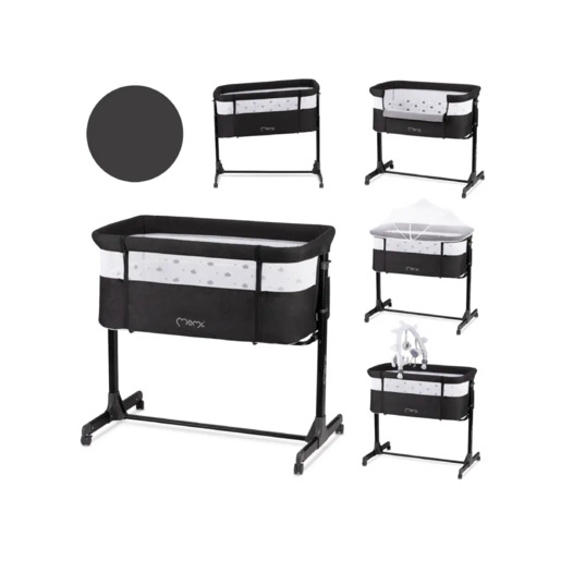 MoMi REVO 2u1 krevetić, tamno sivi