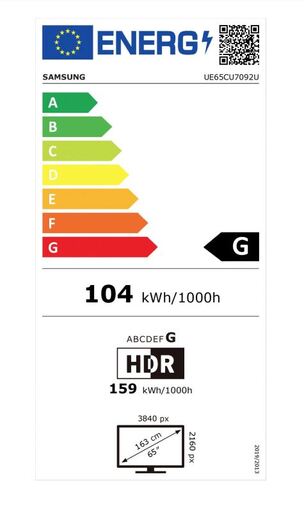 SAMSUNG LED TV UE65CU7092UXXH, 4K Ultra HD, Smart TV, Crystal 4K procesor, PurColor tehnologija