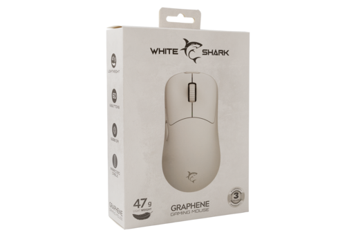 White Shark miš GM-5014 GRAPHENE, 12.400 DPI, bijeli