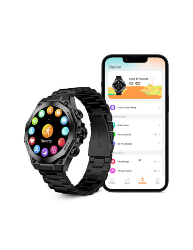 KSIX smartwatch Titanium crni, pametni sat